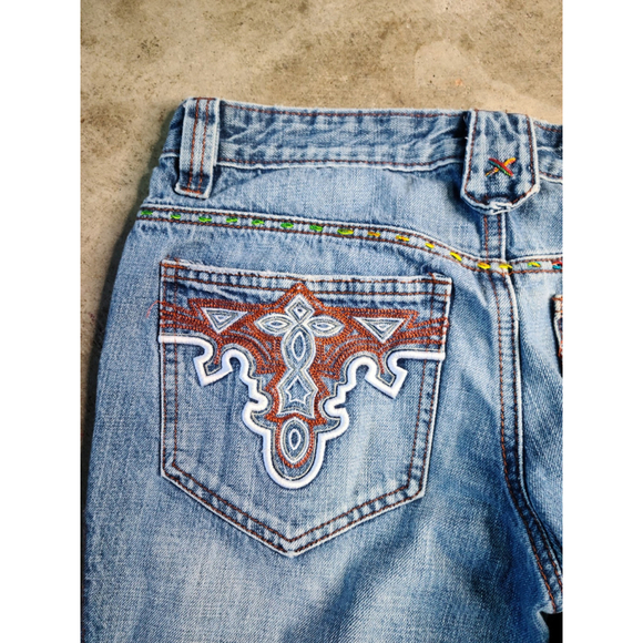 Antik Denim Women's Boho Chic Embroidered bootcut flare jeans Size 28 - Picture 4 of 9